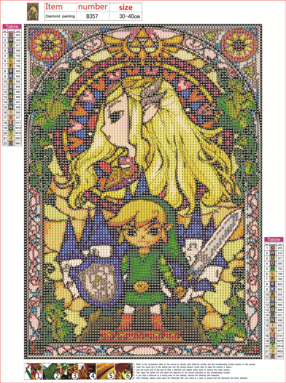 Zelda | Kits complets de peinture au diamant rond