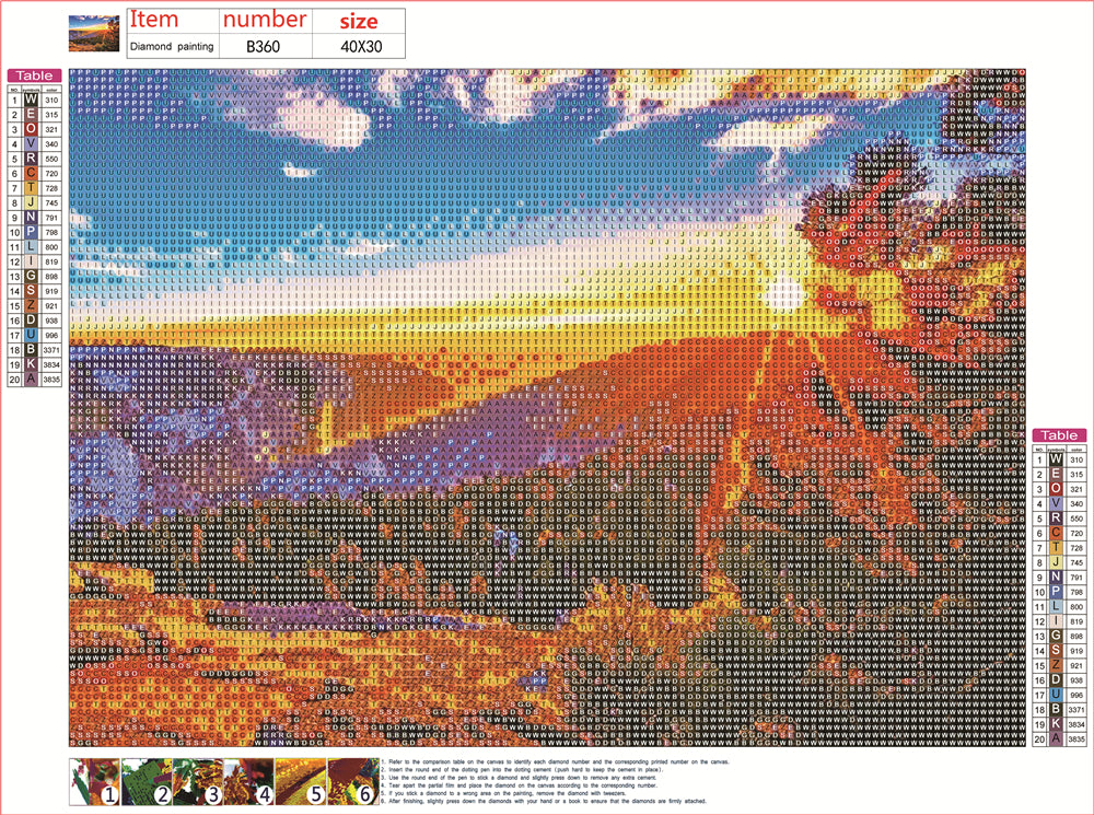 Sunset on the mountain | Full Round Diamond Painting Kits