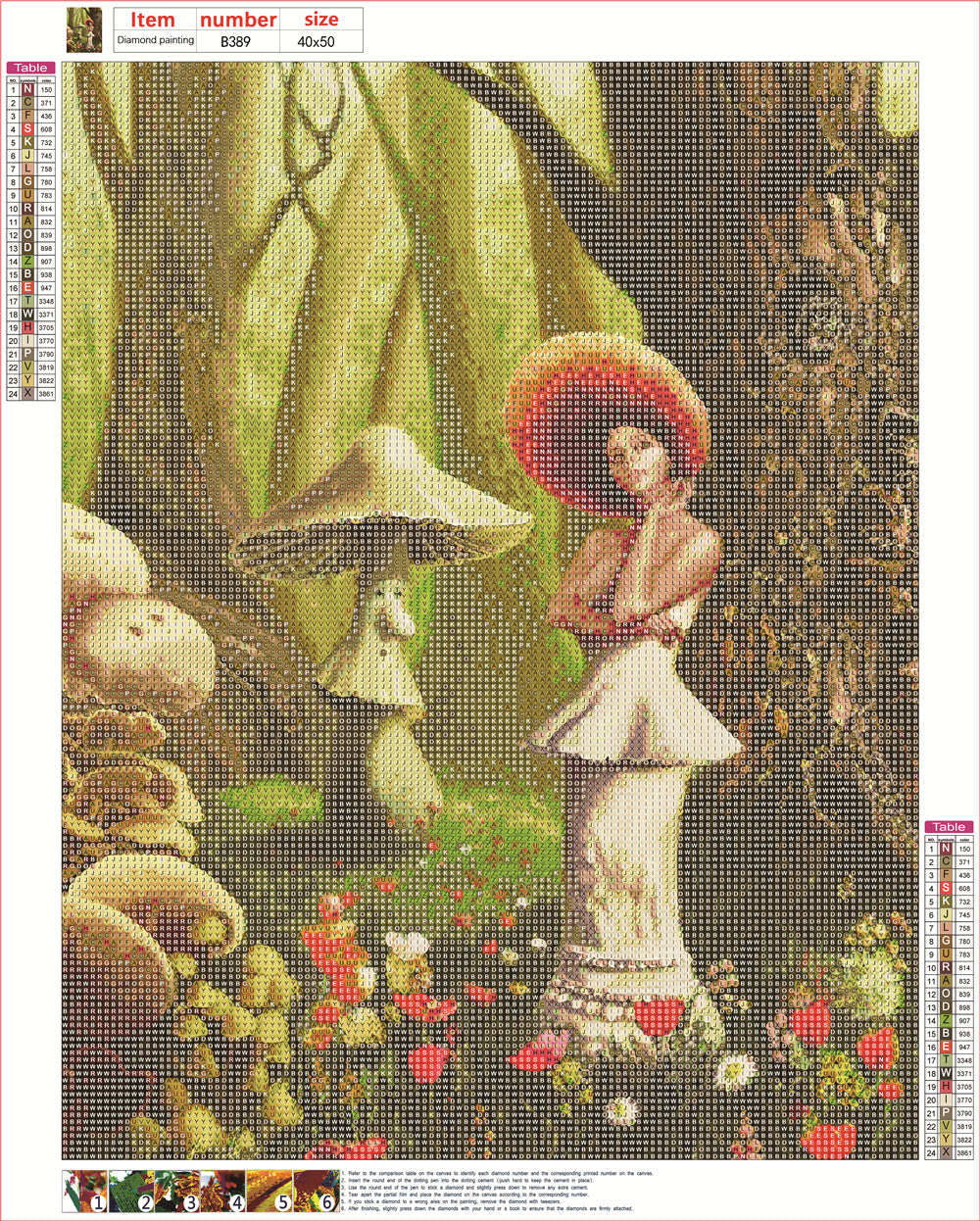 Mushroom girl | Full Square Diamond Painting Kits