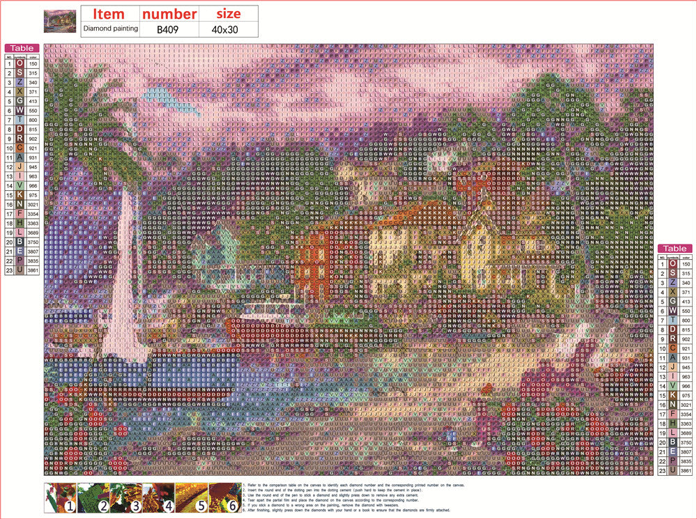 Seaside town | Full Round Diamond Painting Kits