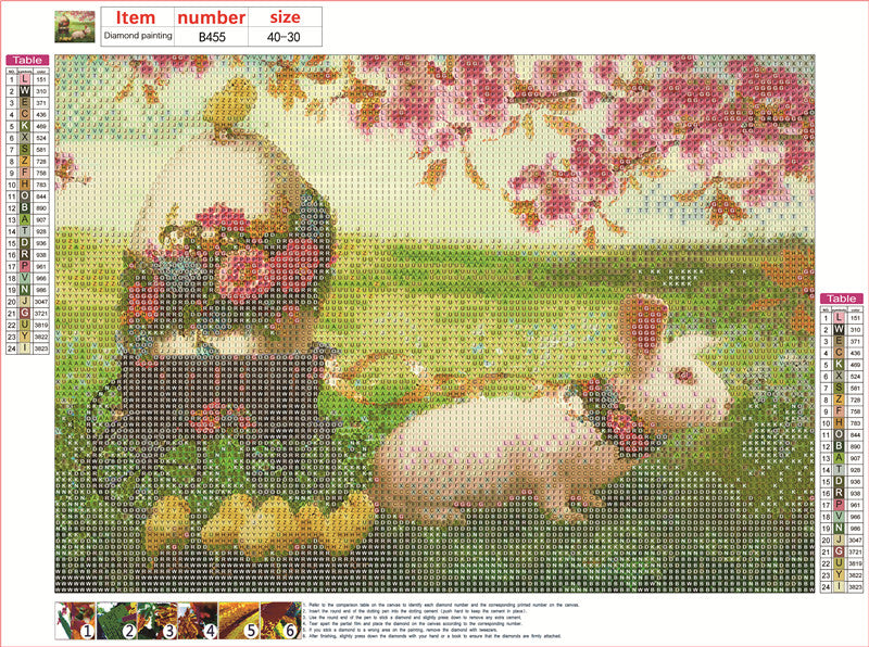 Bunny and chick | Full Round Diamond Painting Kits