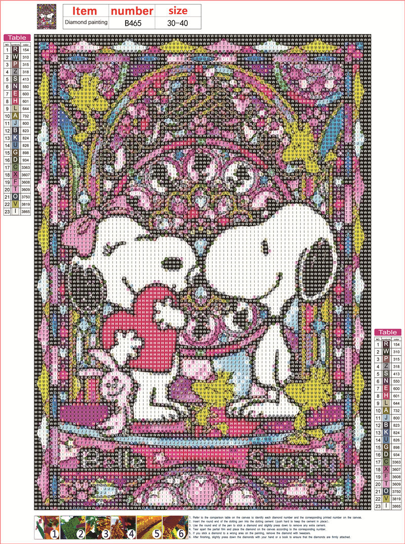 Snoopy | Kits complets de peinture au diamant rond