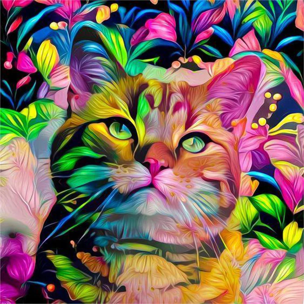 AB Diamond Painting  |  Colorful Cat