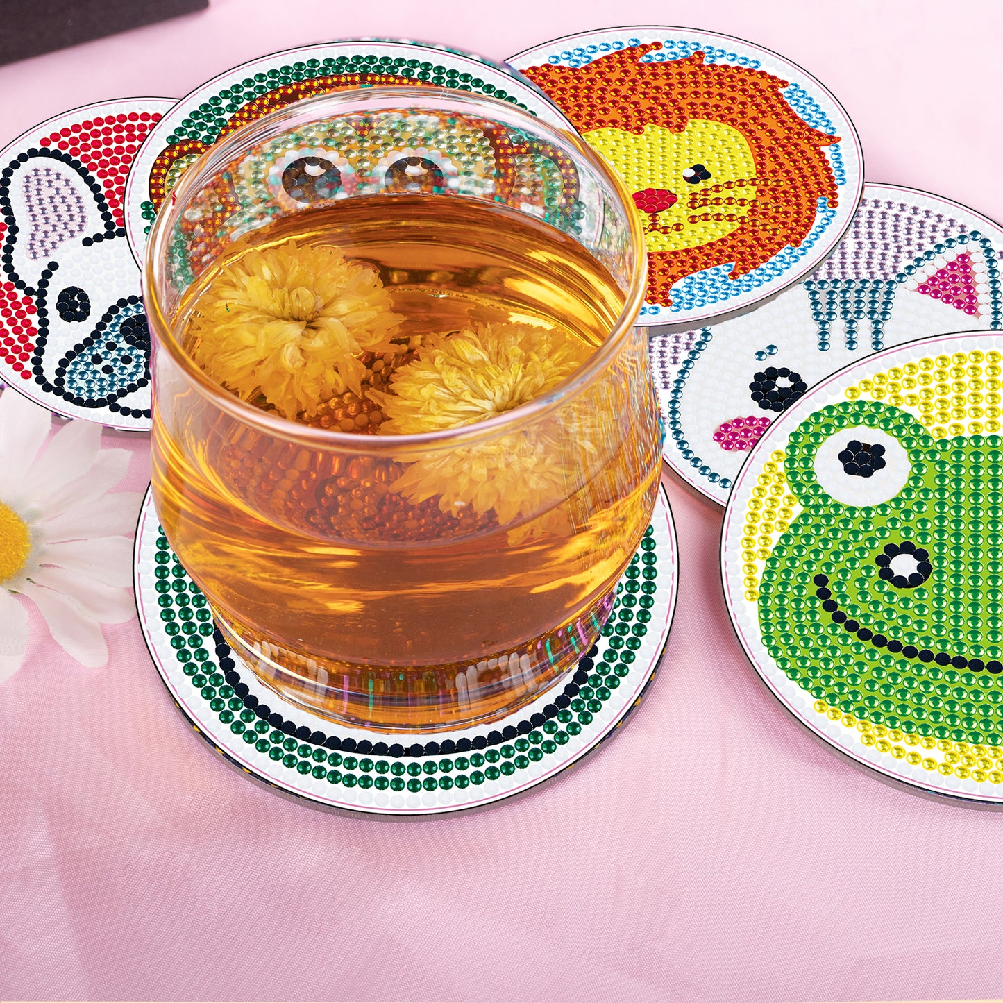 DIY Special Shaped Diamond Painting Coaster Animals