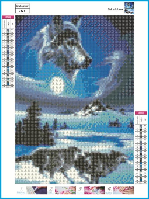 Snow Wolf | Full Round Diamond Painting Kits