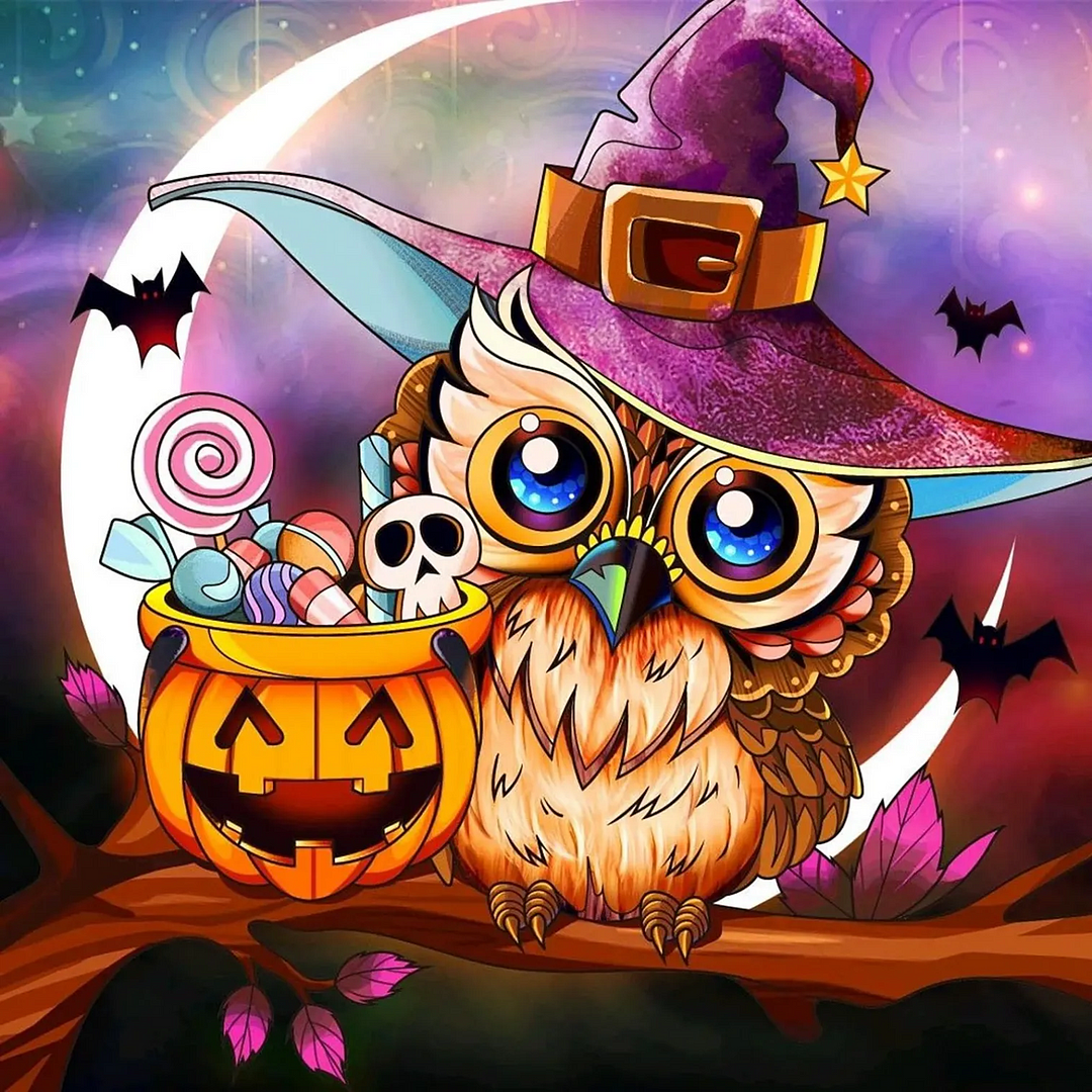 AB Diamond Painting  |  Witch Owl