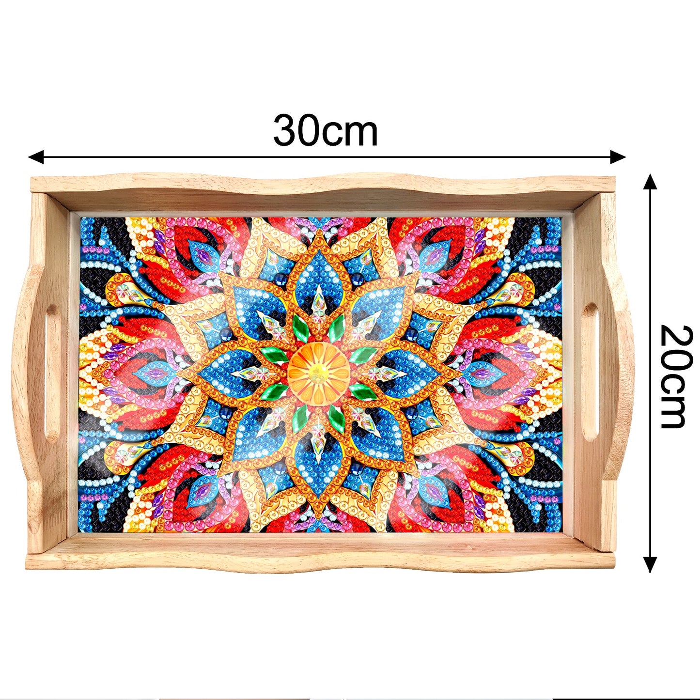 Diamond Painting Wooden Trays With Handle - Mandala