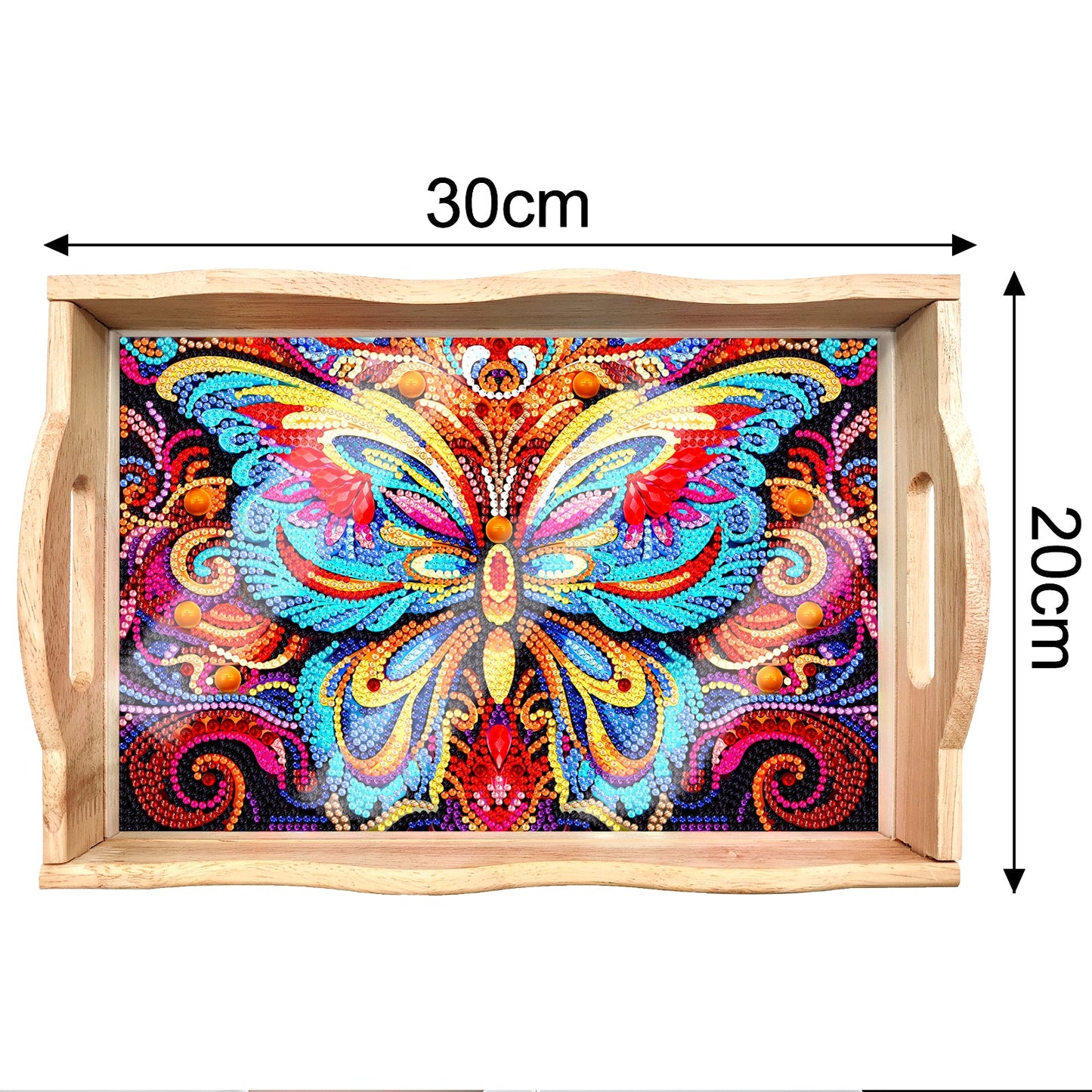 Diamond Painting Wooden Trays With Handle - Butterfly