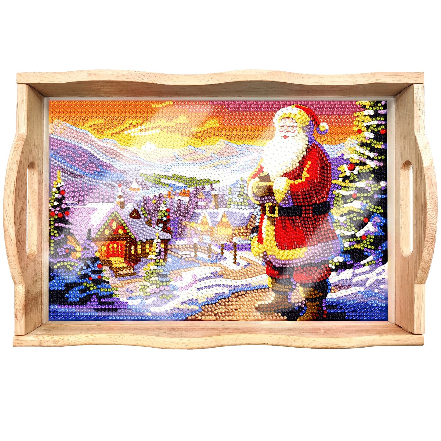 Diamond Painting Wooden Trays With Handle - Christmas