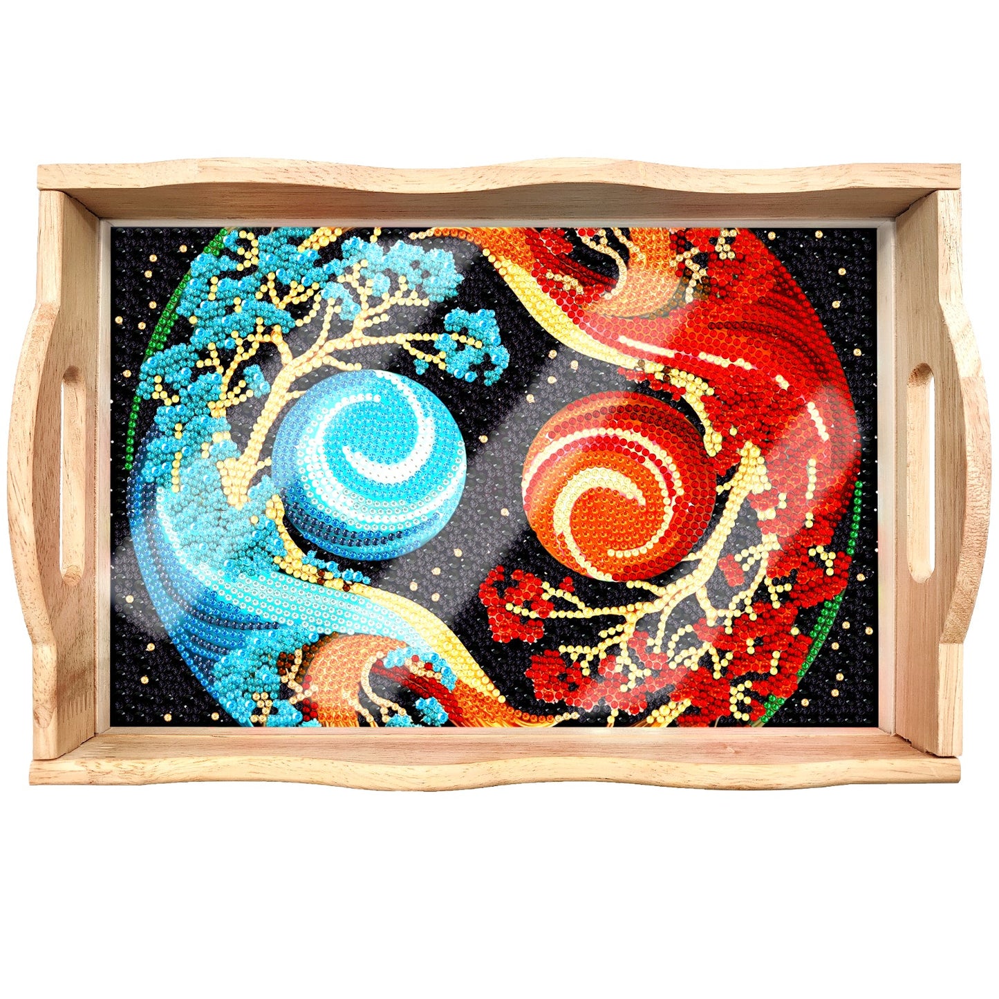 Diamond Painting Wooden Trays With Handle - Art