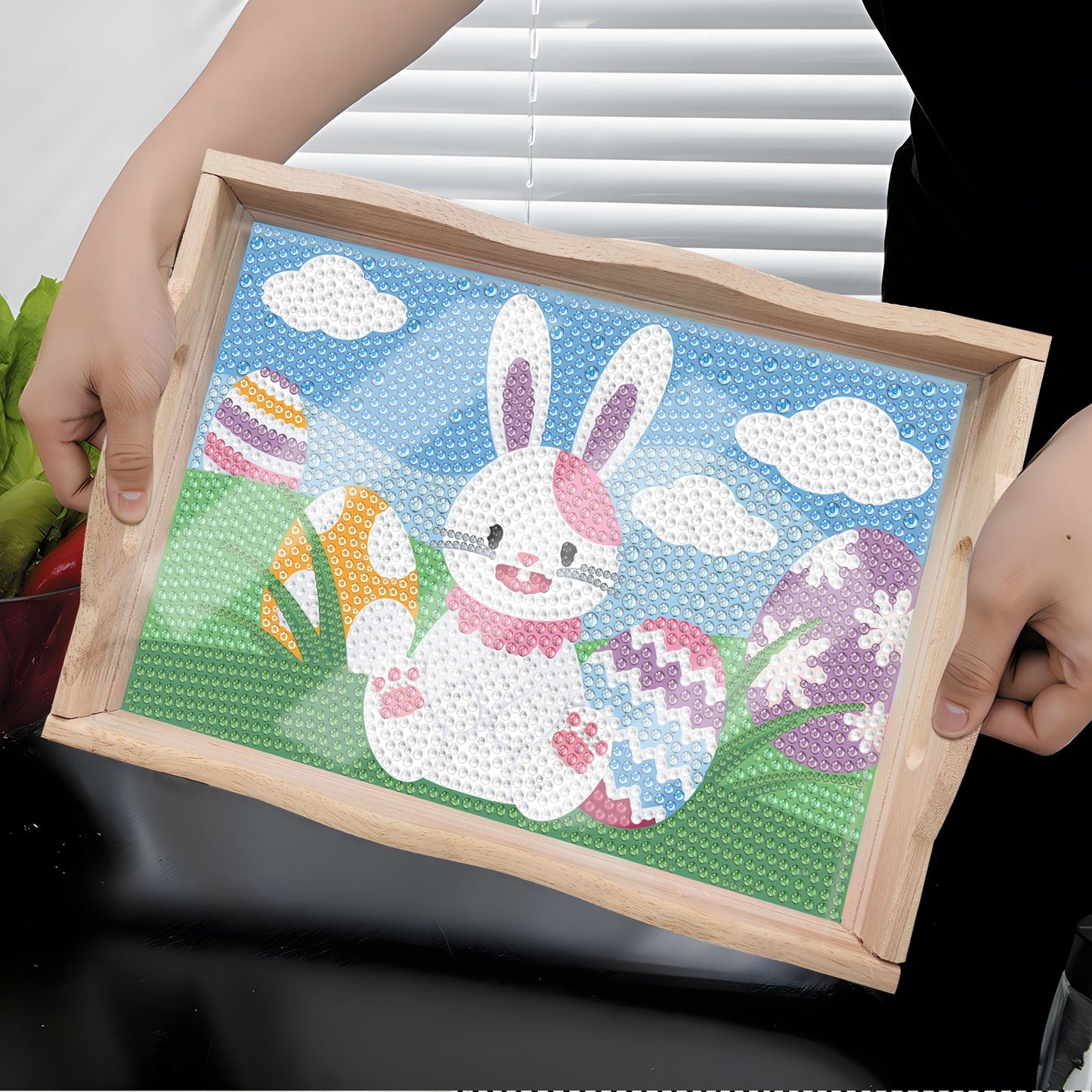 Diamond Painting Wooden Trays With Handle - Easter