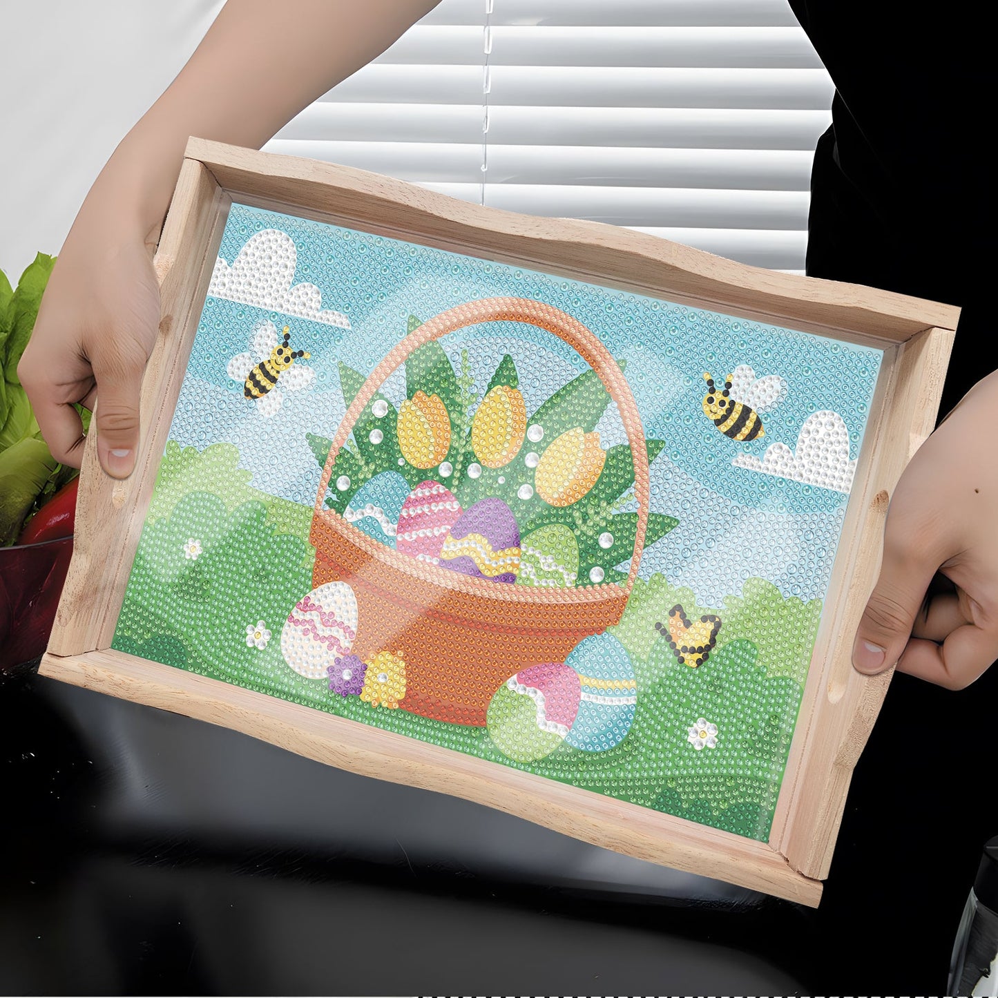 Diamond Painting Wooden Trays With Handle - Easter