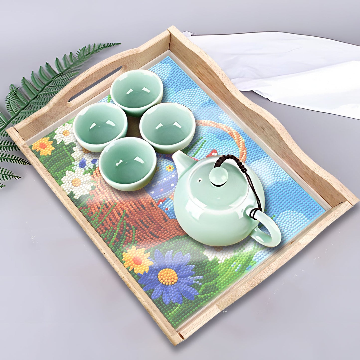 Diamond Painting Wooden Trays With Handle - Easter