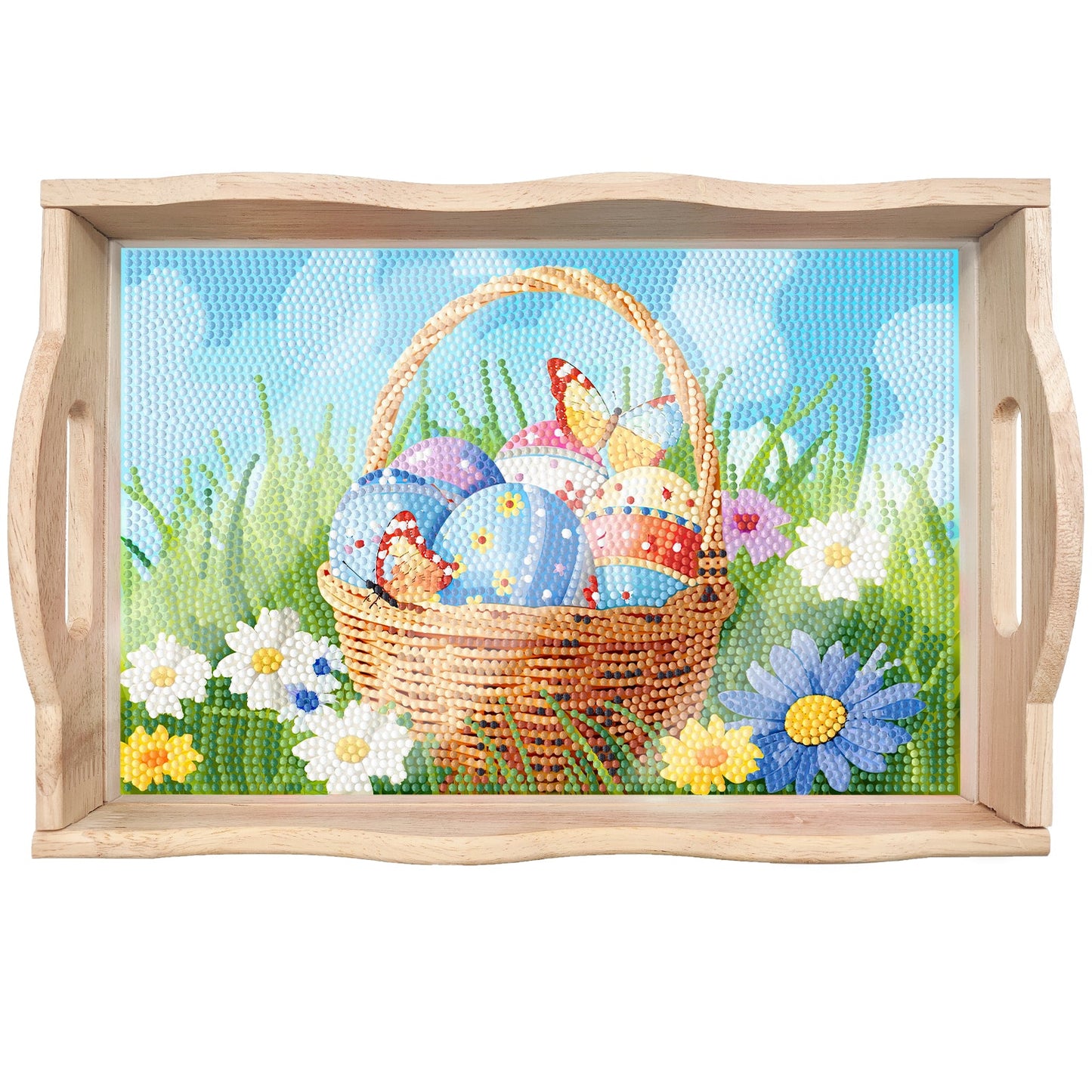 Diamond Painting Wooden Trays With Handle - Easter