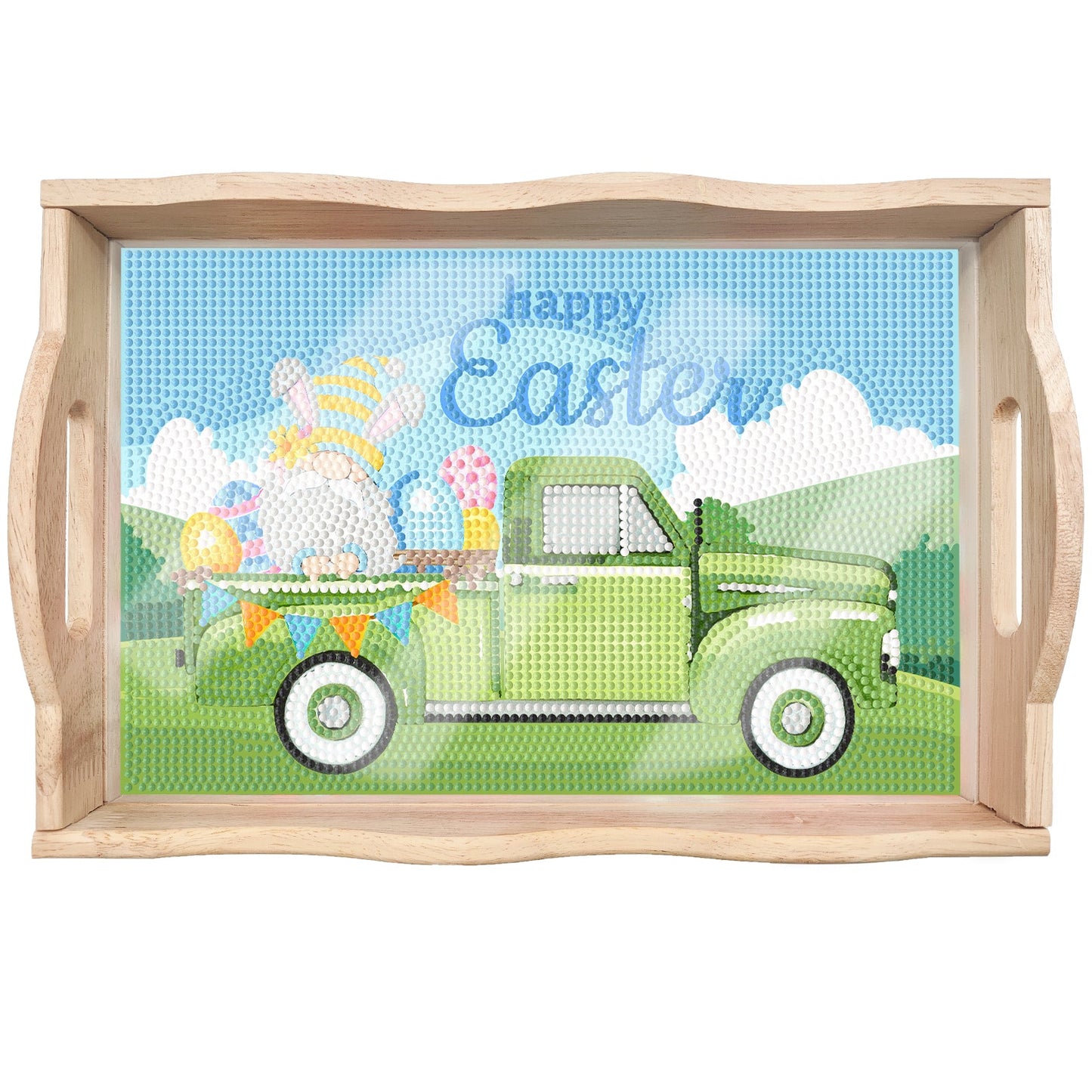 Diamond Painting Wooden Trays With Handle - Easter