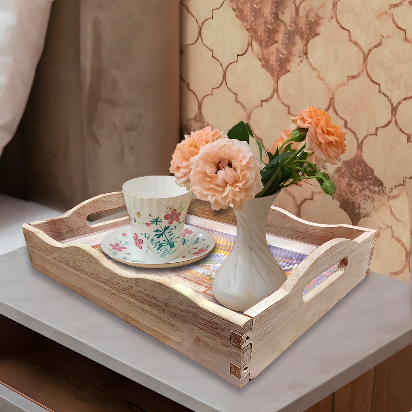 Diamond Painting Wooden Trays With Handle - Landscape