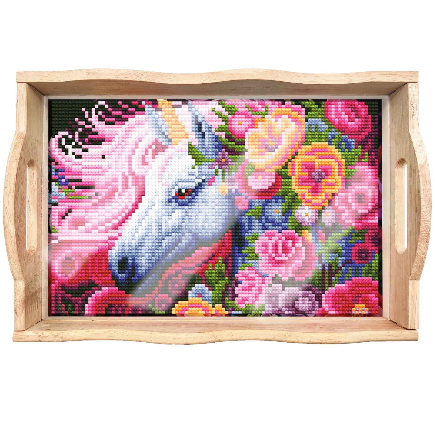 Diamond Painting Wooden Trays With Handle - Unicorn