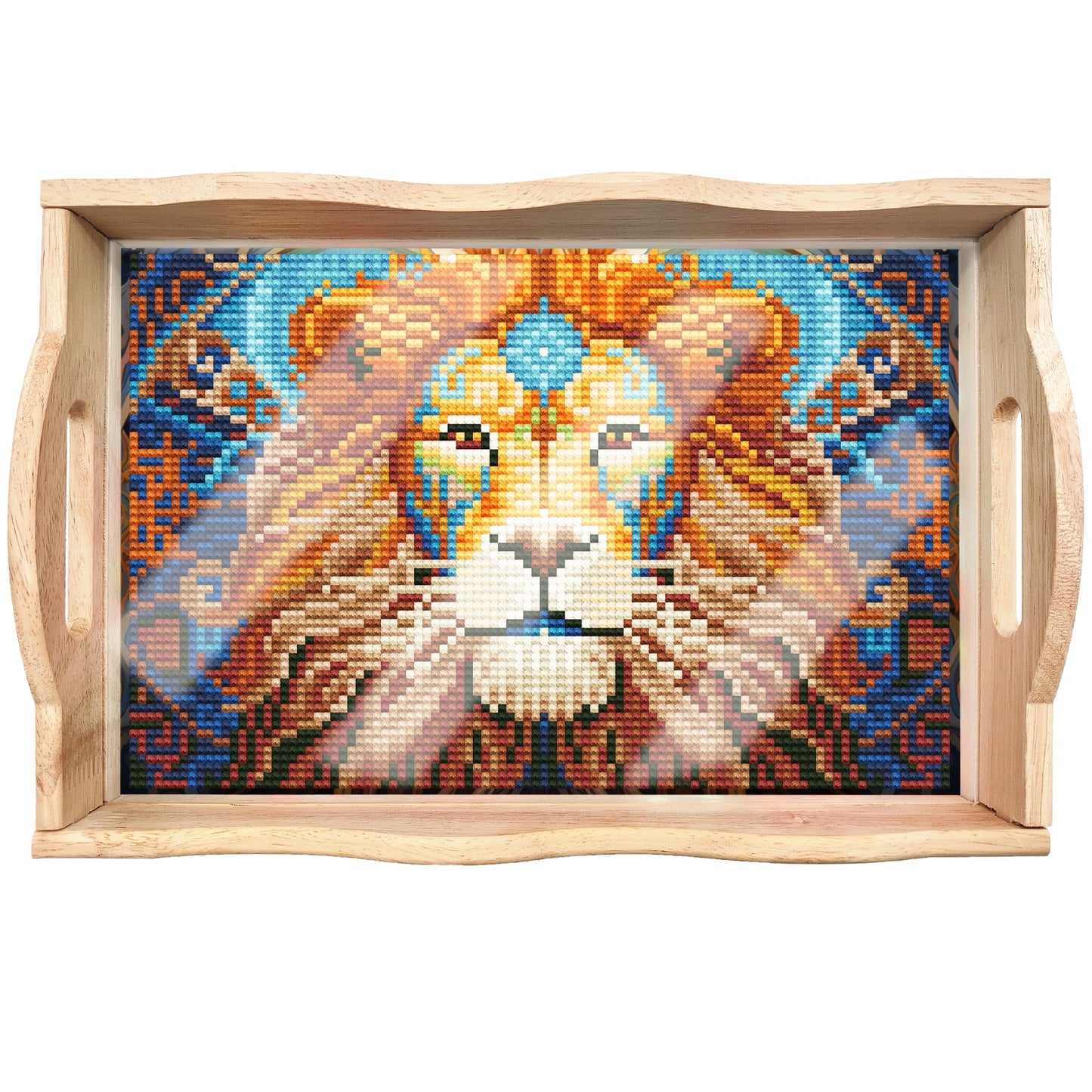 Diamond Painting Wooden Trays With Handle - Lion