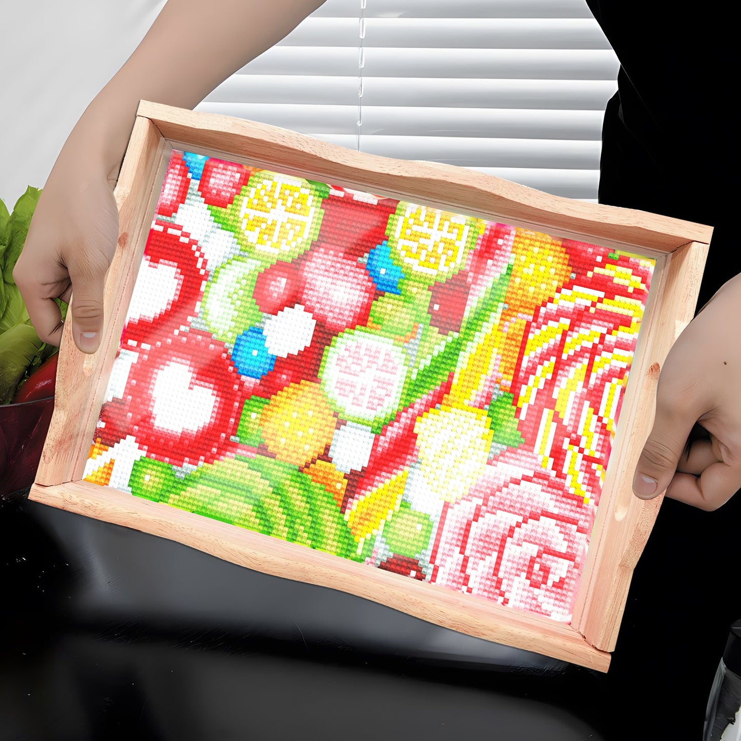 Diamond Painting Wooden Trays With Handle - Fruit