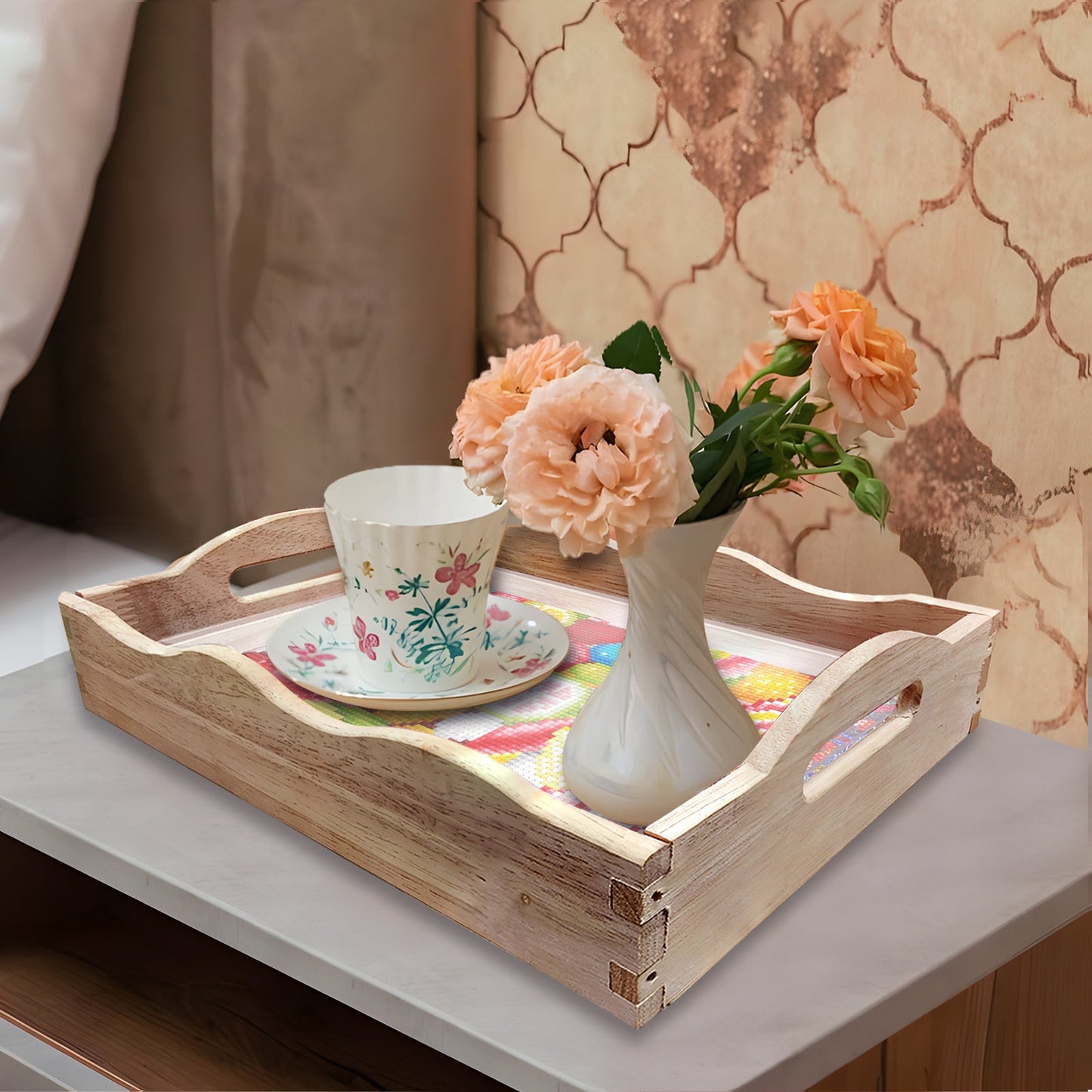 Diamond Painting Wooden Trays With Handle - Fruit