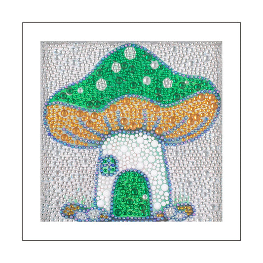 Children's Series-| Green mushroom | Crystal Rhinestone Full Diamond Painted-(Frameless)