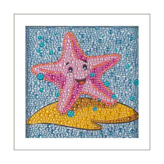 Série pour enfants-| étoile de mer | Cristal strass plein diamant peint-(sans cadre)