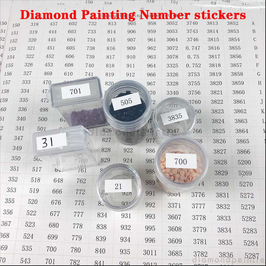 546 grilles diamant peinture outils numéro étiquette autocollants pour diamant peinture boîte de rangement accessoire outils A4 taille