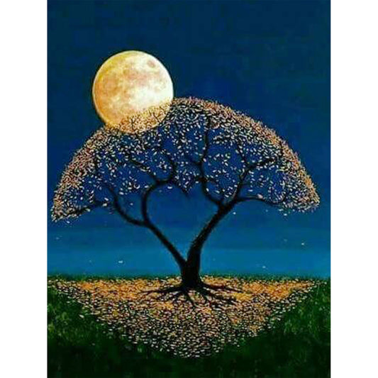 Moon Tree  | Full Round Diamond Painting Kits