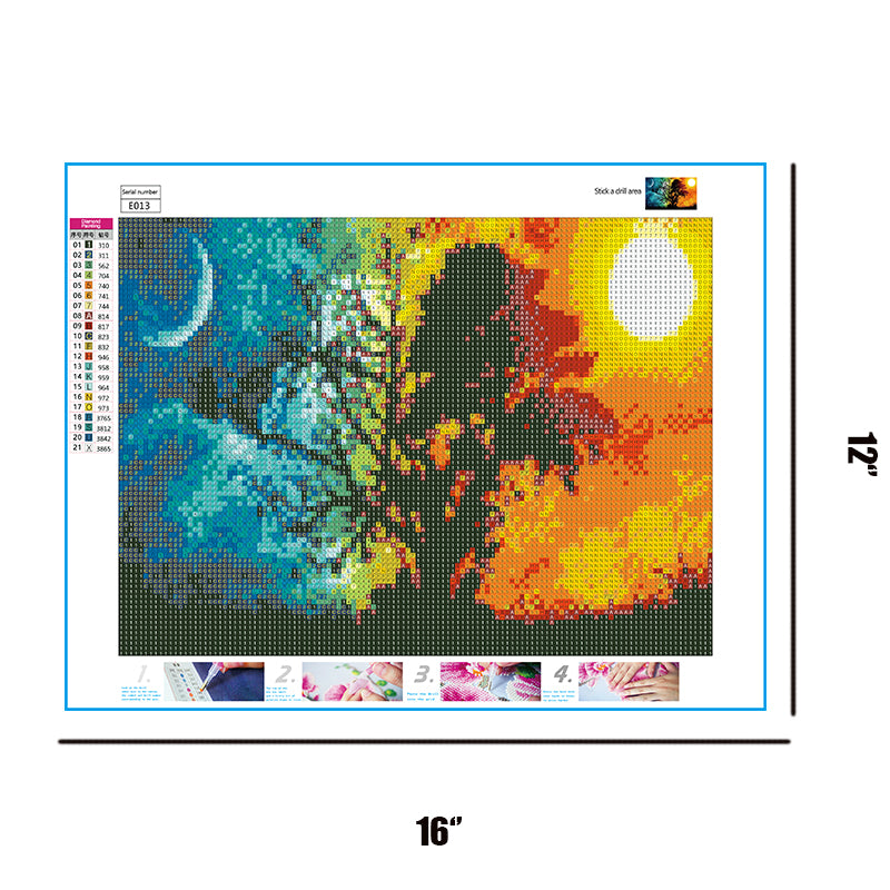 The Moon and The Sun  | Full Round Diamond Painting Kits
