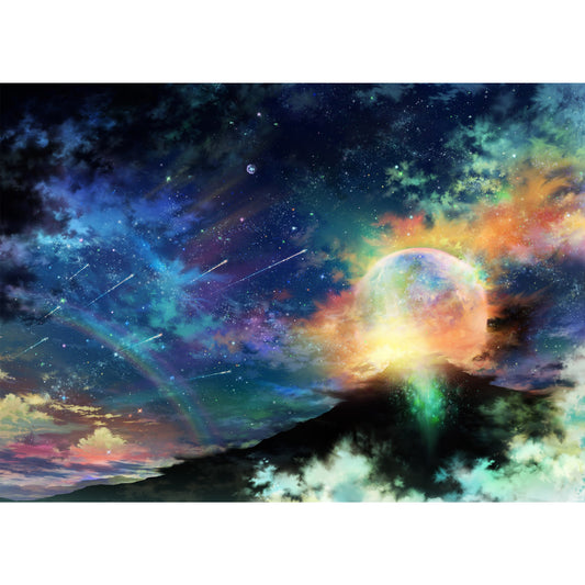 Lune colorée | Kits complets de peinture au diamant rond