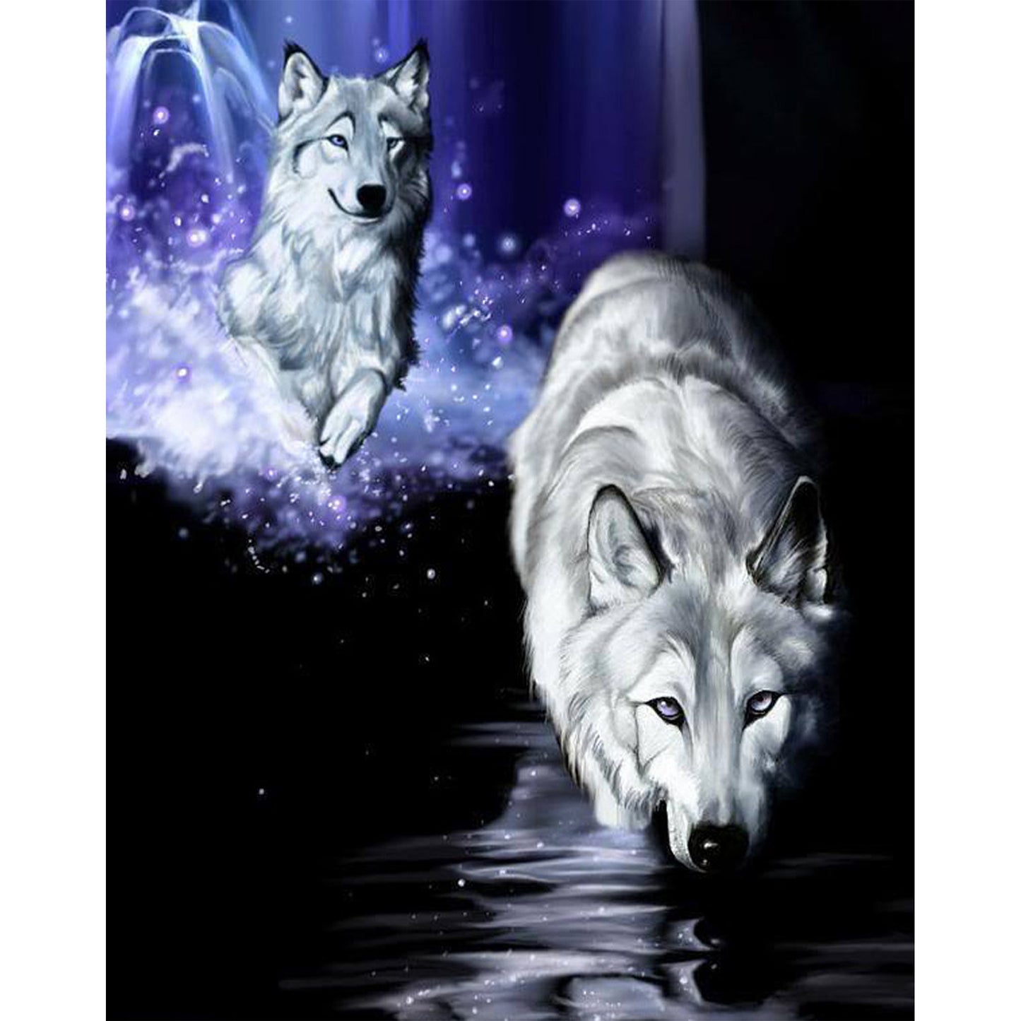 Running White Wolf   | Full Round Diamond Painting Kits