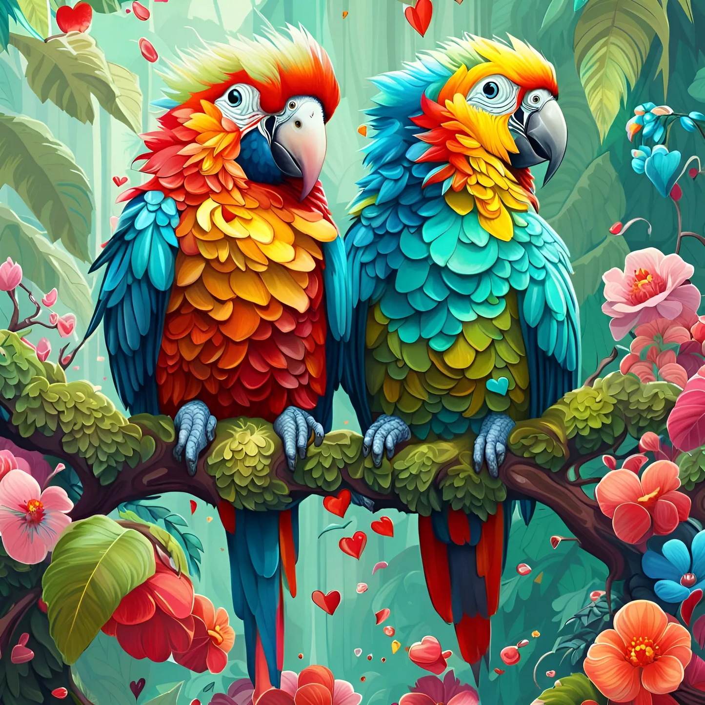 AB Diamond Painting  |  Colorful Parrot