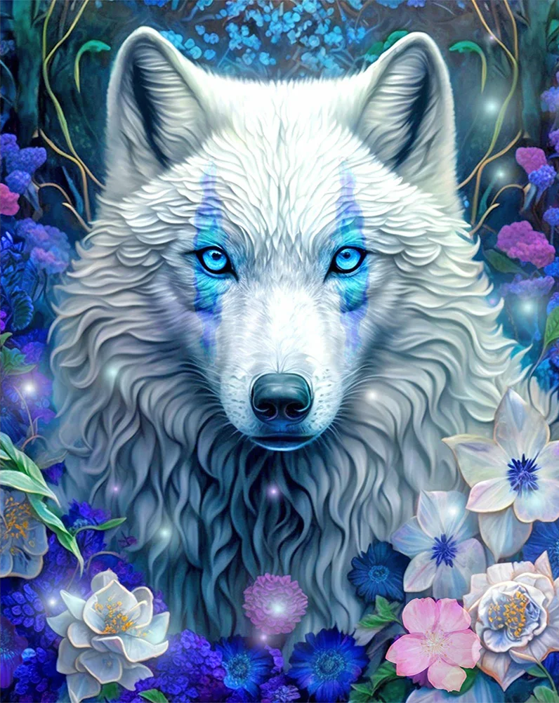 AB  Diamond Painting  |  Wolf Flower