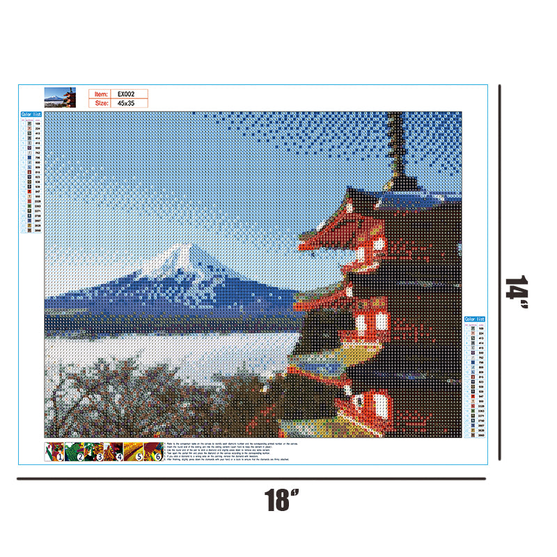 Mont Fuji | Kits complets de peinture au diamant rond
