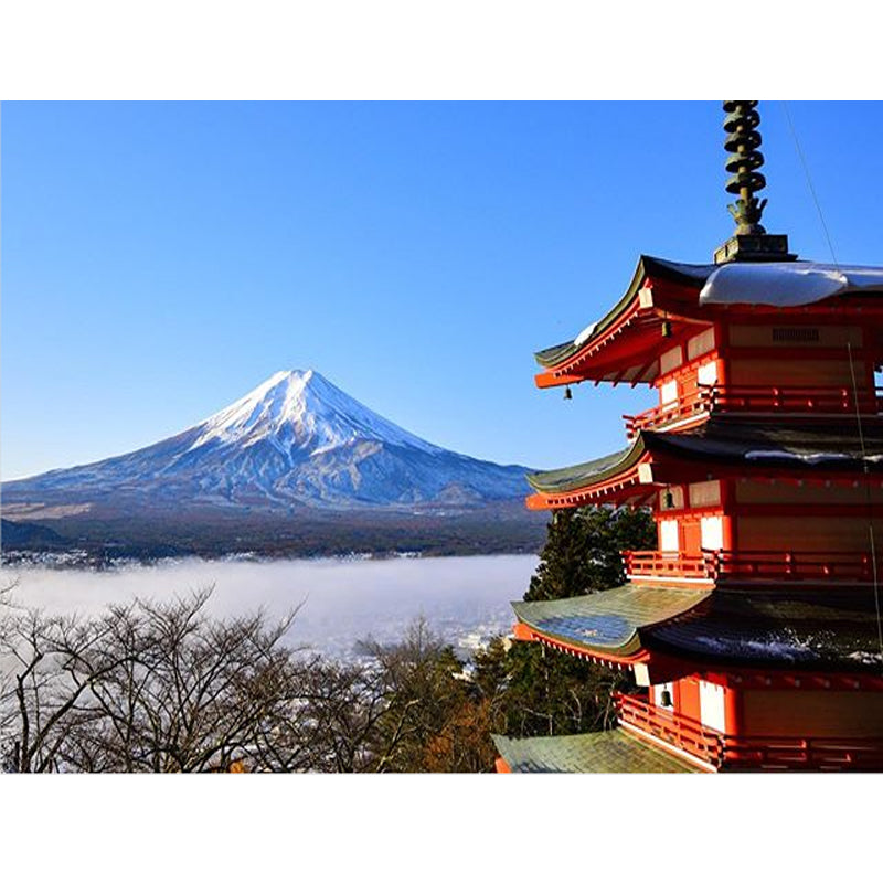 Mont Fuji | Kits complets de peinture au diamant rond