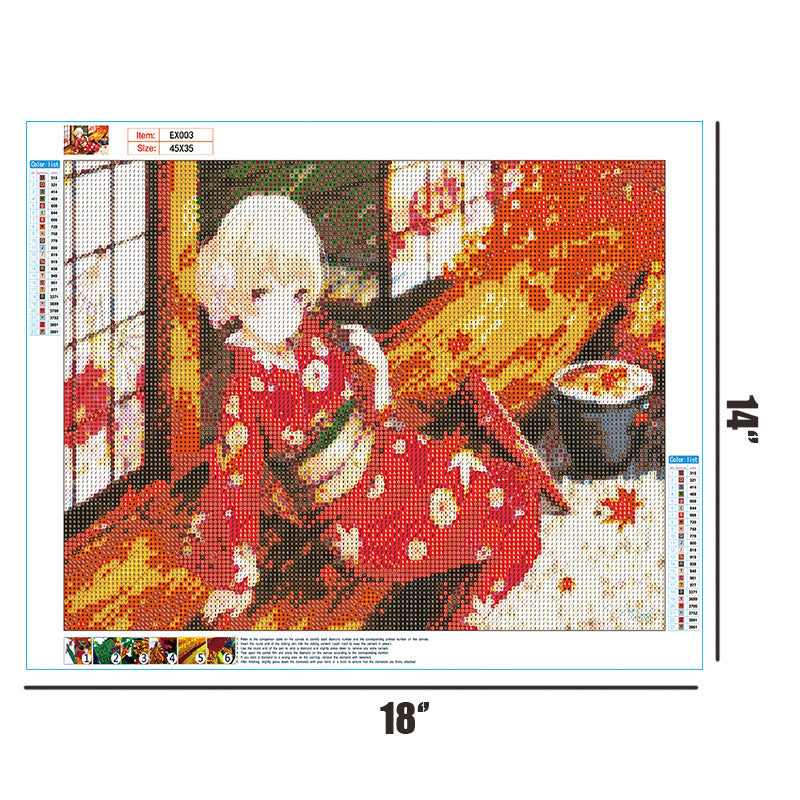 Japanese Anime Girl  | Full Round Diamond Painting Kits