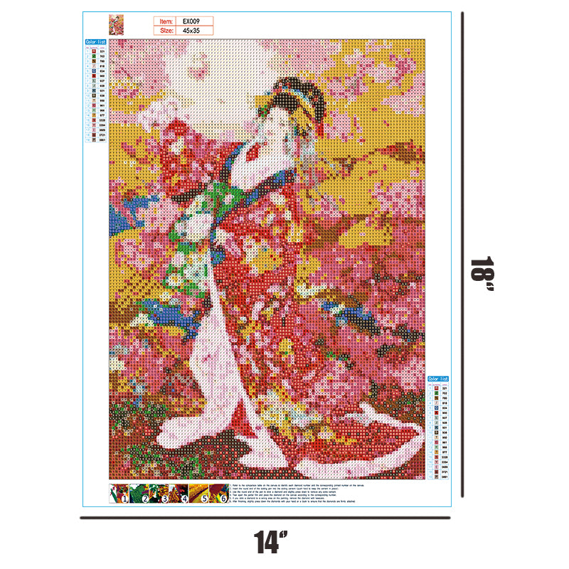 Japanese Geisha  | Full Round Diamond Painting Kits