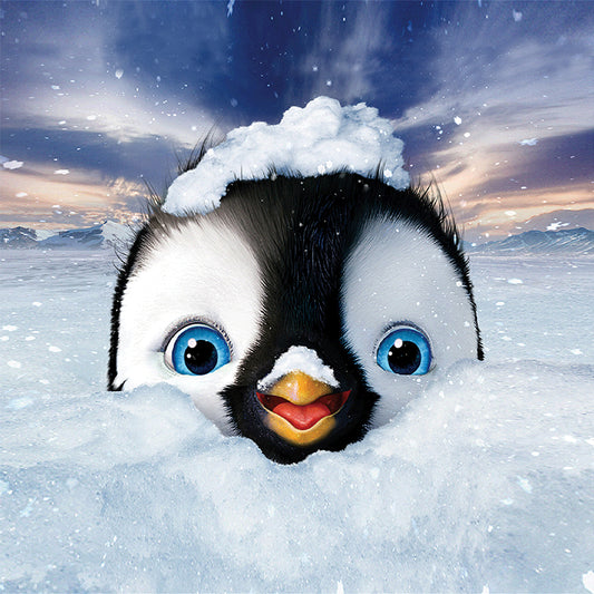 Pingouin antarctique mignon | Kits complets de peinture au diamant rond