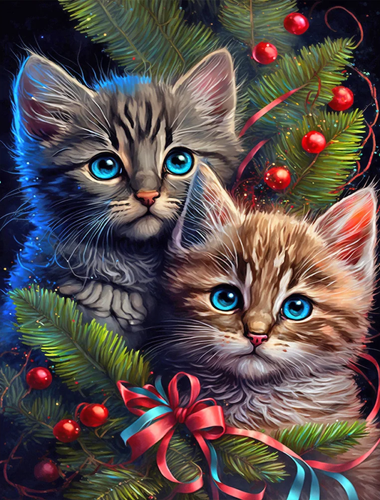 AB Diamond Painting  |  Christmas Kitten