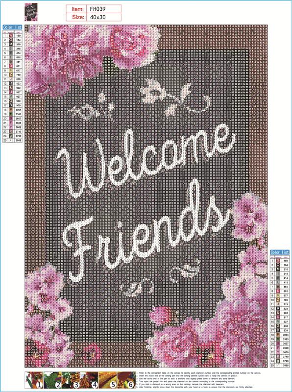 Welcome Friends | Full Round Diamond Painting Kits