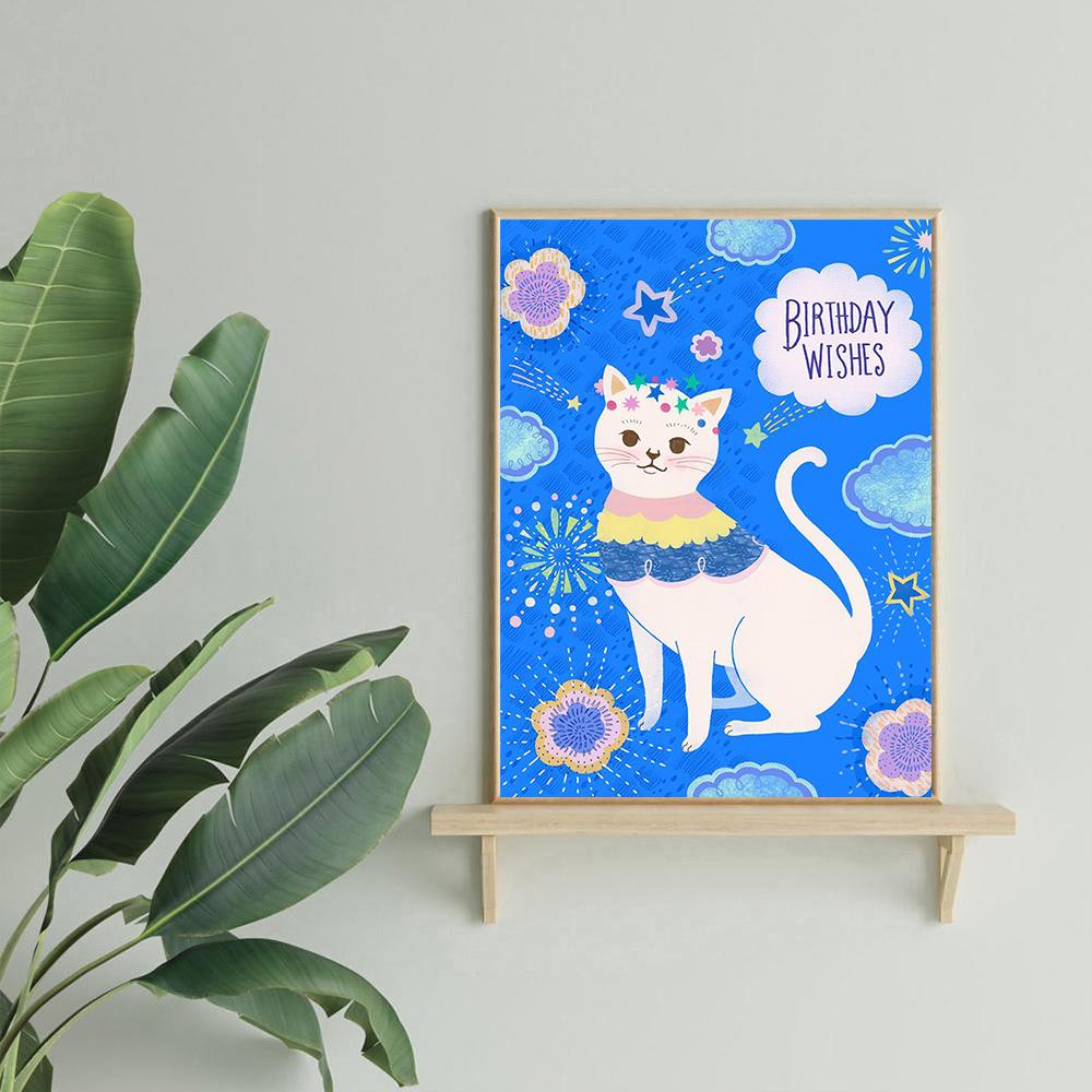 Chat | Kits complets de peinture au diamant rond