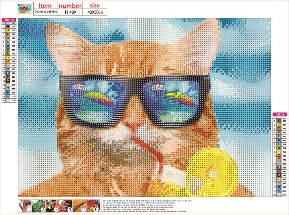 Vacation cat | Full Round Diamond Painting Kits