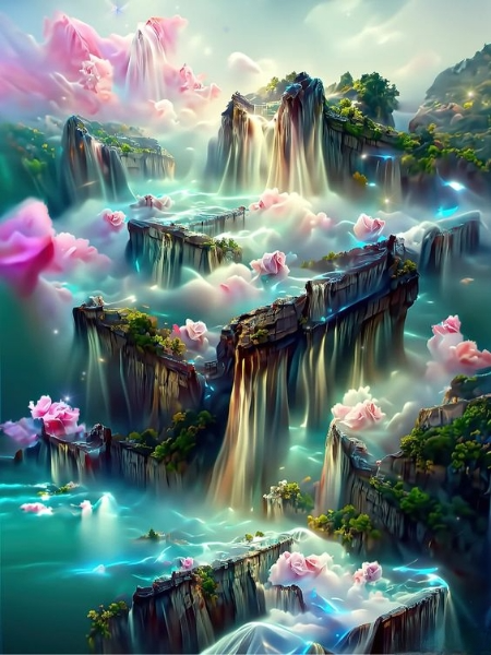 AB Diamond Painting  |  Fantasy Waterfall