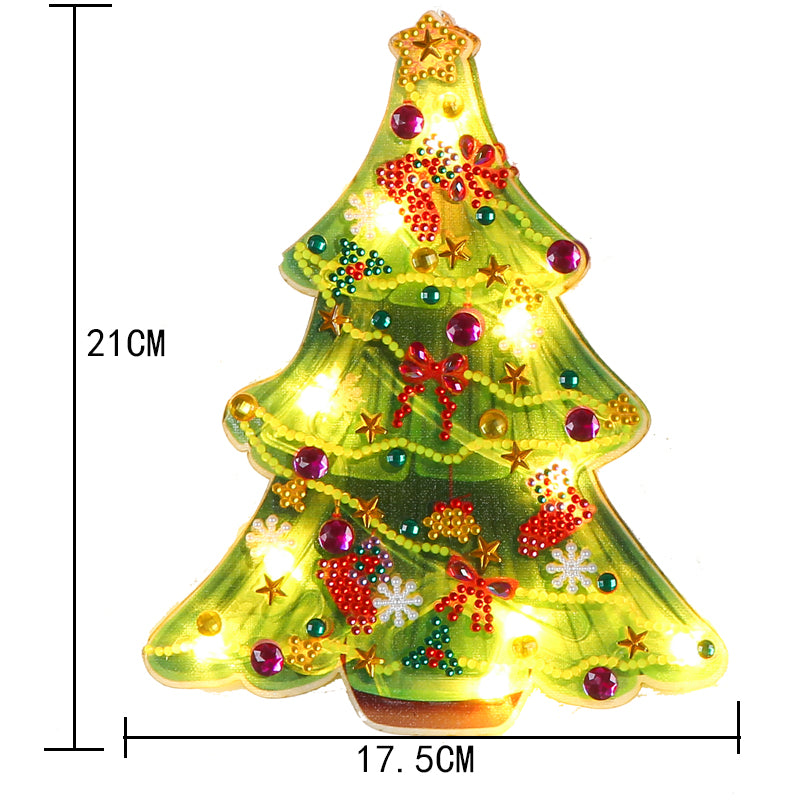 DIY Suction Cup Crystal Diamond Wall Mount Kit for Door and Window Label-Christmas Tree