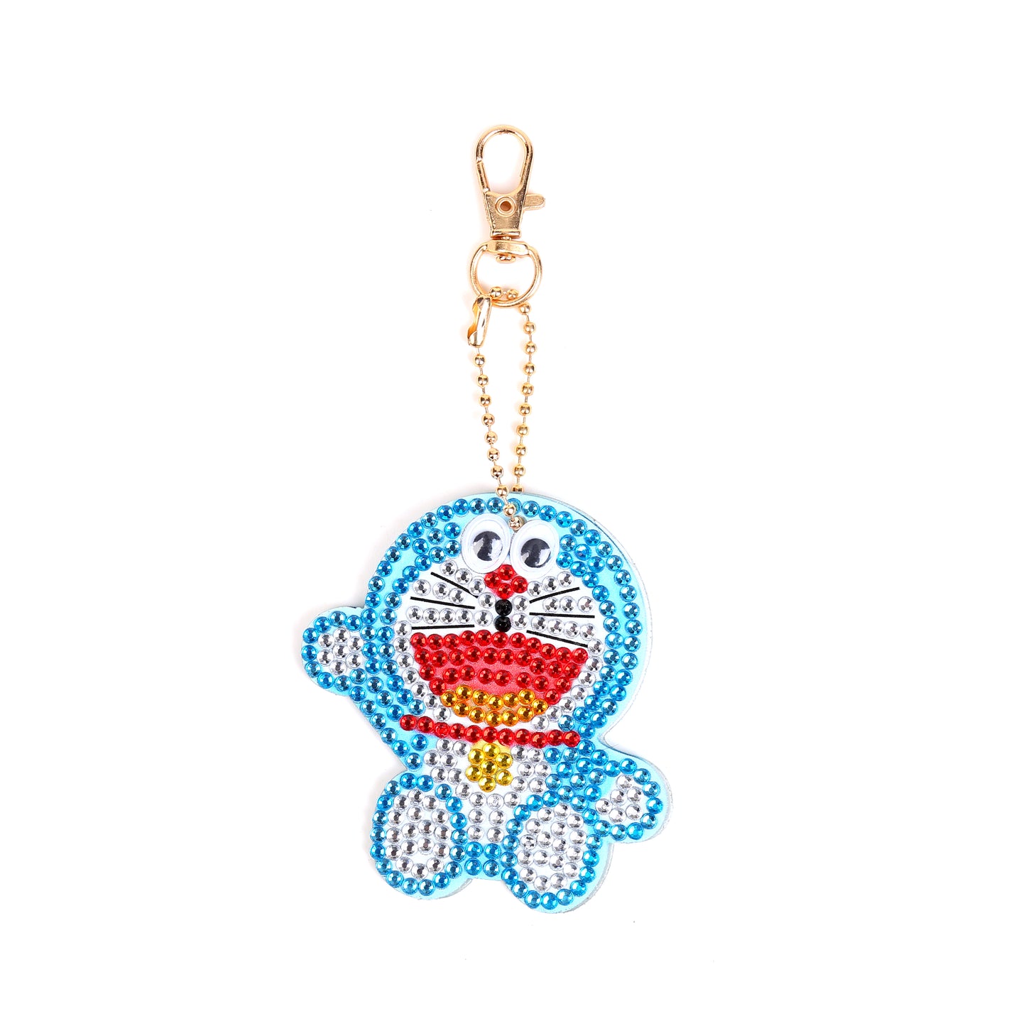 5pcs DIY Doraemon Sets Special Shaped Full Drill Diamond Painting Key Chain with Key Ring Jewelry Gifts for Girl Bags