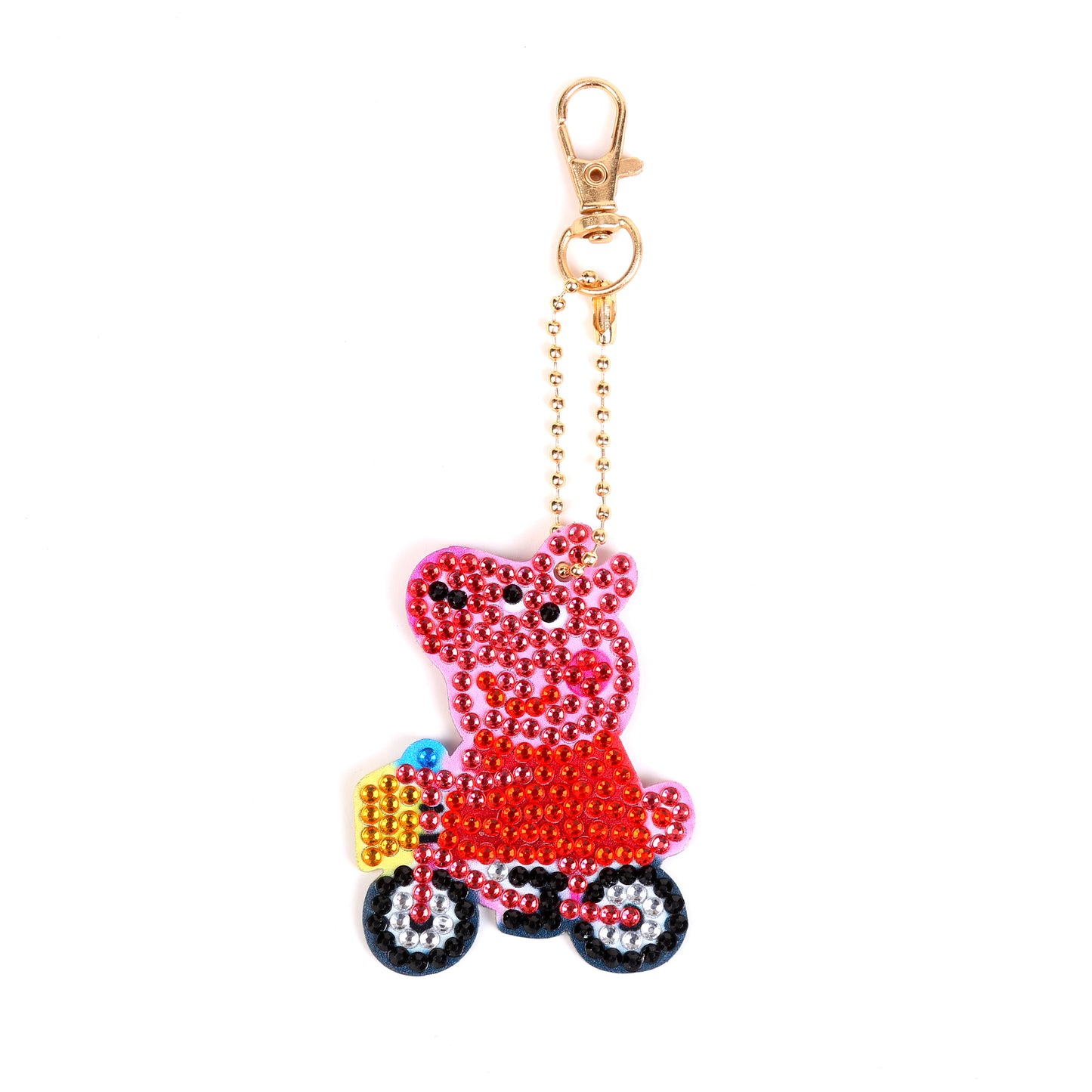 5pcs DIY Pig Sets Special Shaped Full Drill Diamond Painting Key Chain with Key Ring Jewelry Gifts for Girl Bags