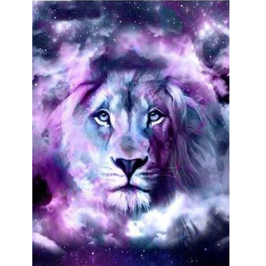 lion | Kits complets de peinture au diamant rond