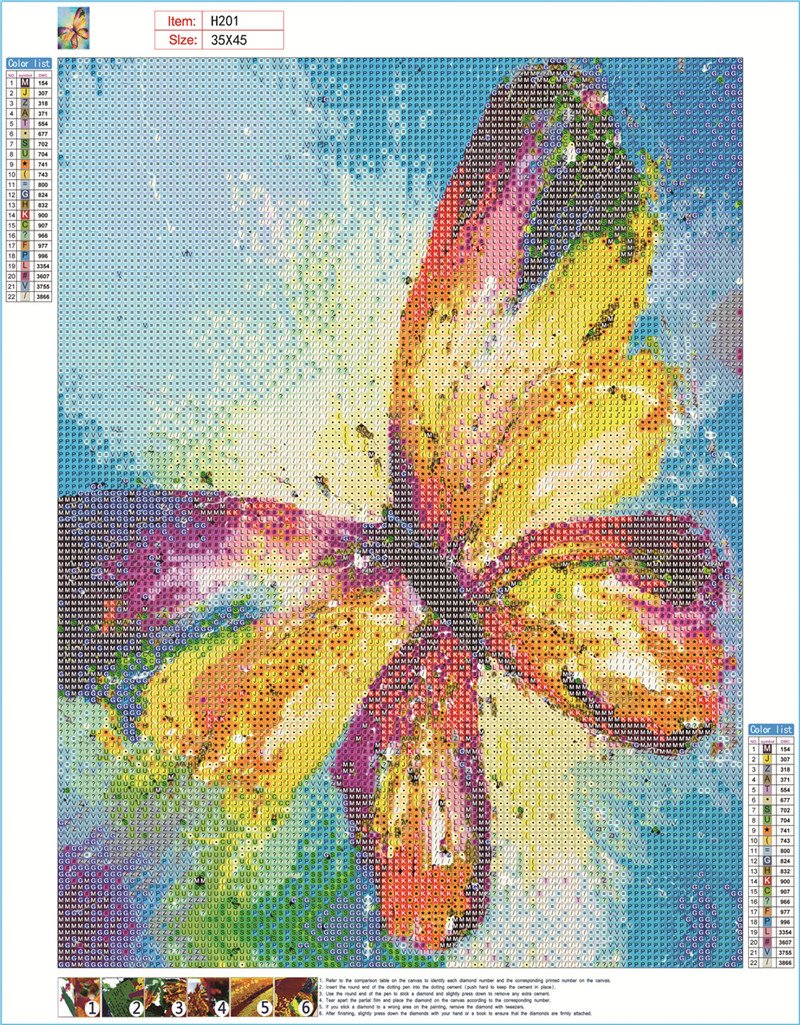 Colorful Butterfly | Full Round Diamond Painting Kits