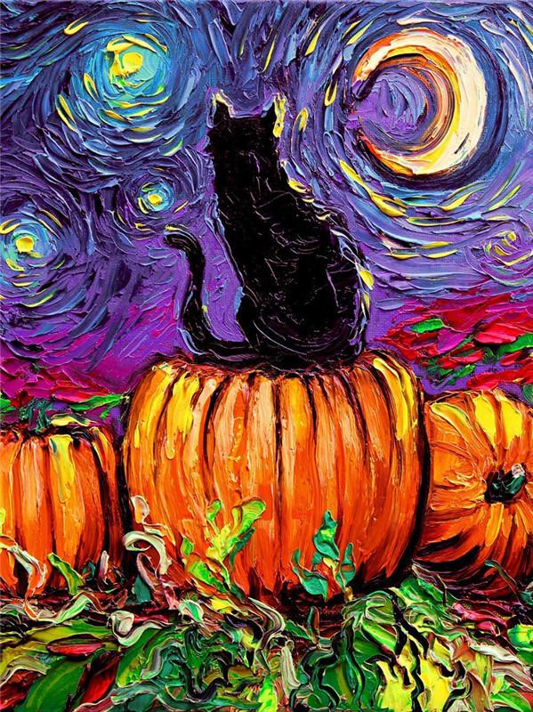 Black Cat | Full Round Diamond Painting Kits