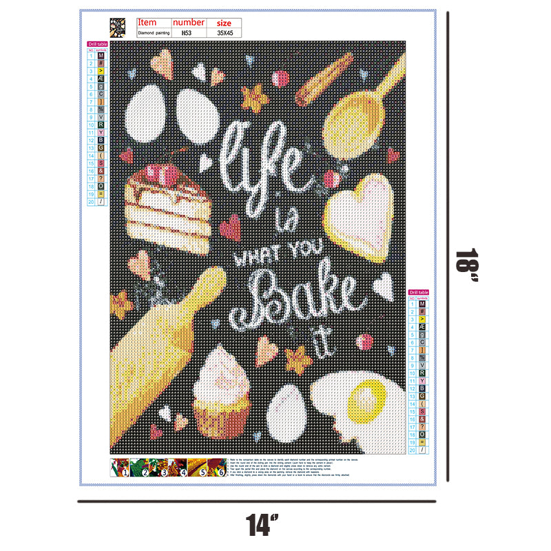 Life Is What You Bake It   | Full Round Diamond Painting Kits